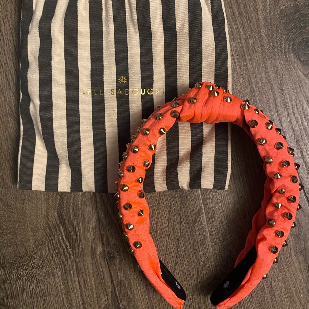 Lele Sadoughi hot pink studded headband